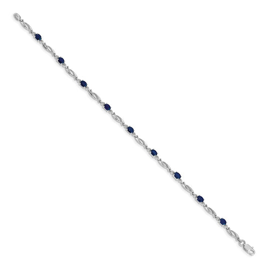 Buy Exclusive 14K White Gold Bracelet with Diamonds & Sapphires - Stylish Value!