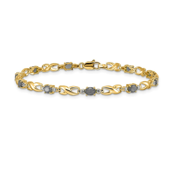 Exclusive 14K Gold Bracelet with Oval Emerald, Diamond Accents - Stylish Value-3