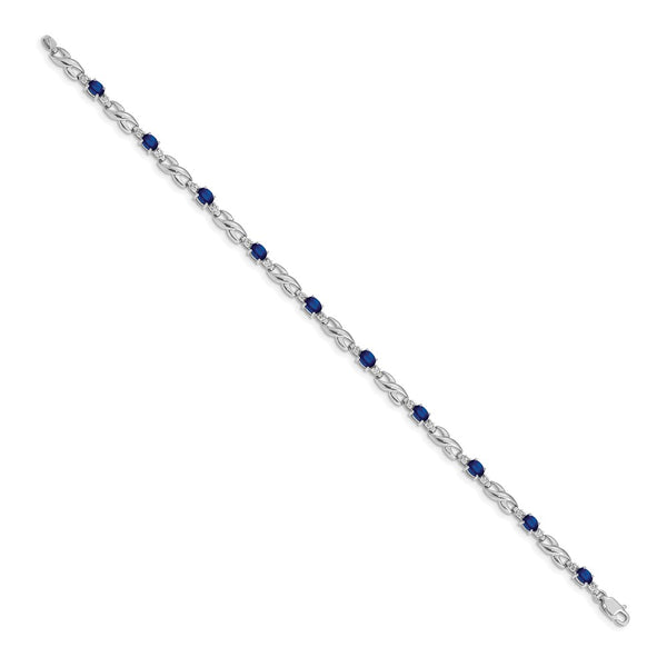 14K White Gold Bracelet with Diamonds & Sapphires - Style GR1-1016622