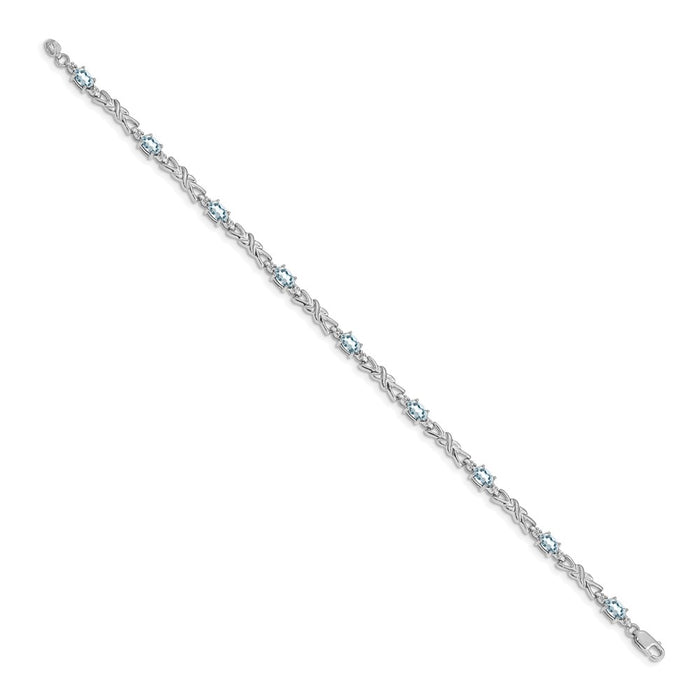 High-Quality 14K White Gold Aquamarine & Diamond Bracelet | Stylish Value Gift-2
