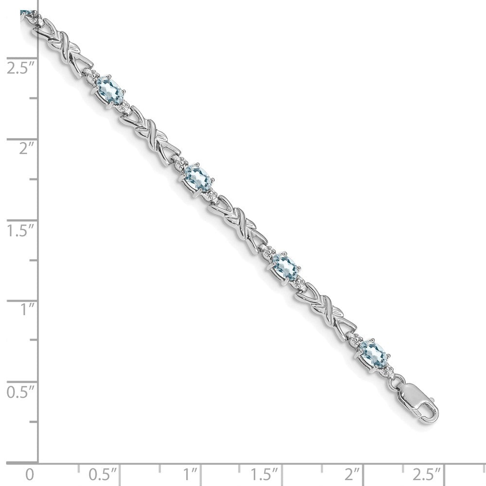 High-Quality 14K White Gold Aquamarine & Diamond Bracelet | Stylish Value Gift