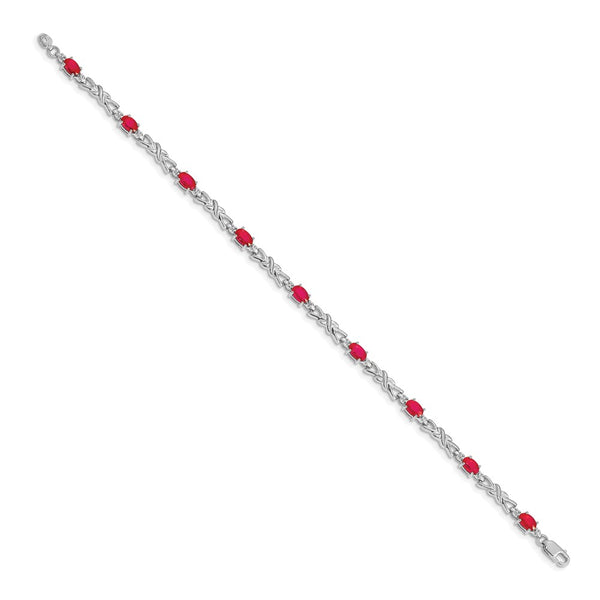 14K White Gold Ruby & Diamond Bracelet - Style GR1-1016634