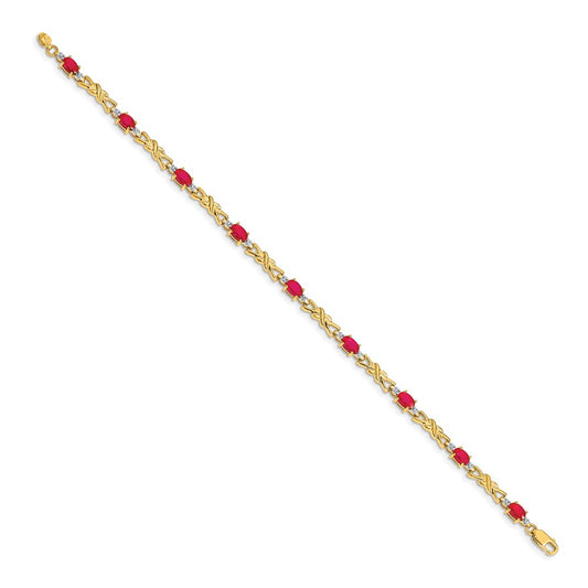 Shop Exclusive 14K Gold Oval Ruby & Diamond Bracelet - Stylish Luxury Value