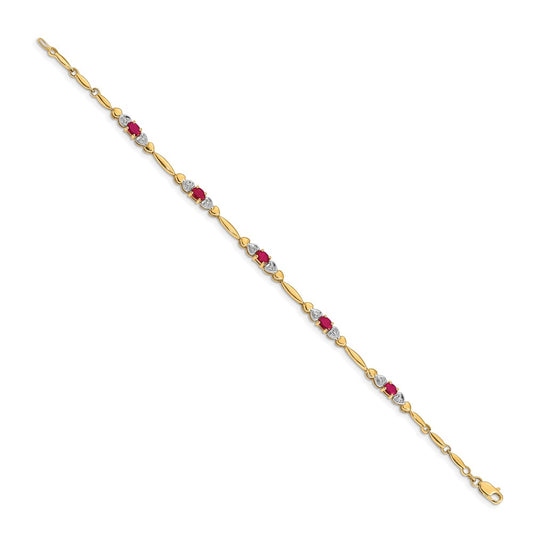 Buy Exclusive 14K Gold Ruby & Diamond Bracelet - Stylish & Affordable Luxury