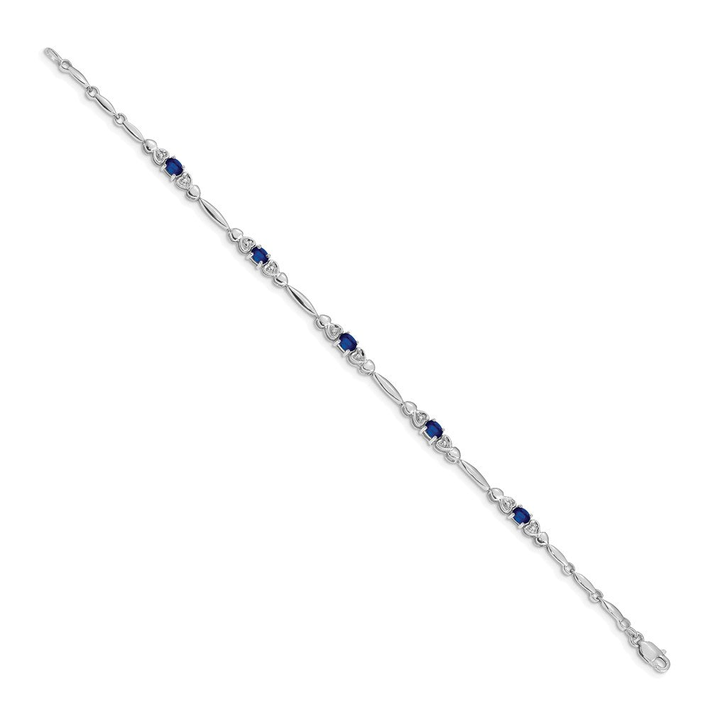 Shop Designer 14K White Gold Bracelet with Sapphire & Diamond - Luxury Value