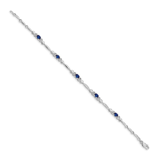 Shop Designer 14K White Gold Bracelet with Sapphire & Diamond - Luxury Value