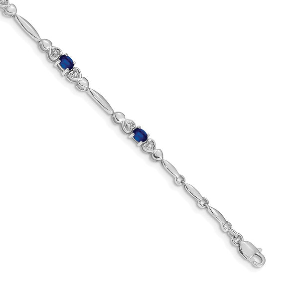 14K White Gold Bracelet with Sapphire & Diamond - Style GR1-1016654