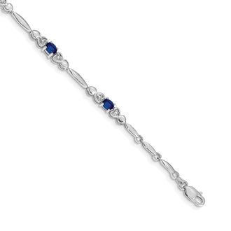 Shop Designer 14K White Gold Bracelet with Sapphire & Diamond - Luxury Value