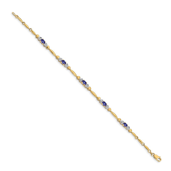 14K Gold Tanzanite & Diamond Bracelet