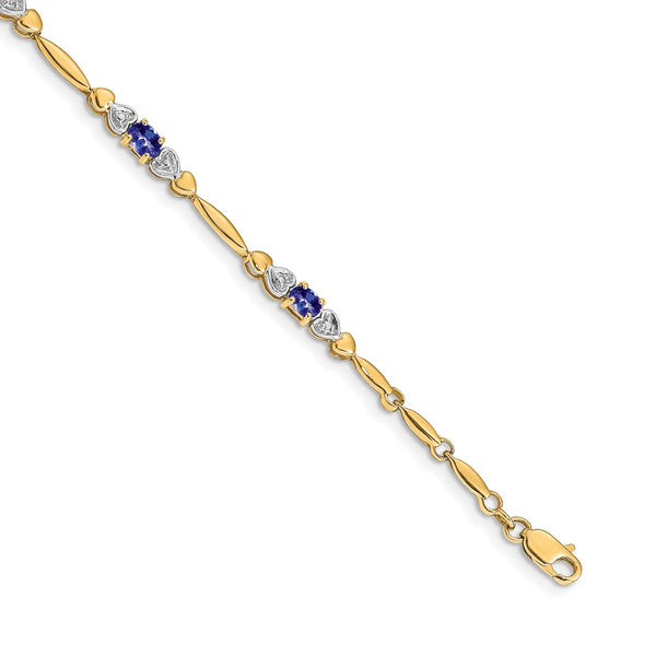 14K Gold Tanzanite & Diamond Bracelet
