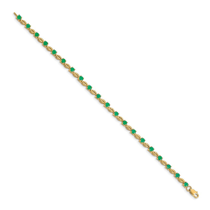 Shop Exclusive 14K Gold Emerald Bracelet - Stylish, 7 inches, Affordable Luxury-2