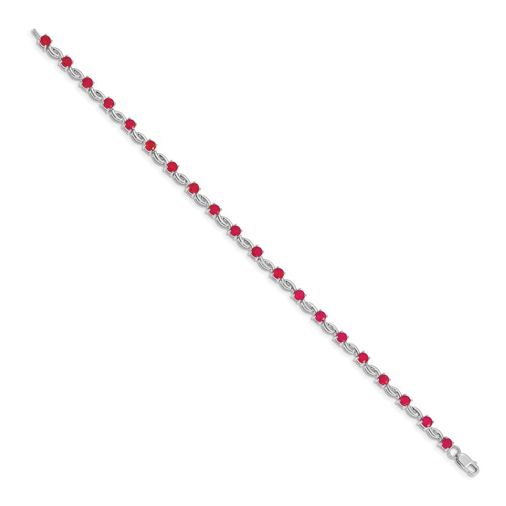 Buy Stylish 14K White Gold Ruby Bracelet | High-Quality Gemstone Jewelry