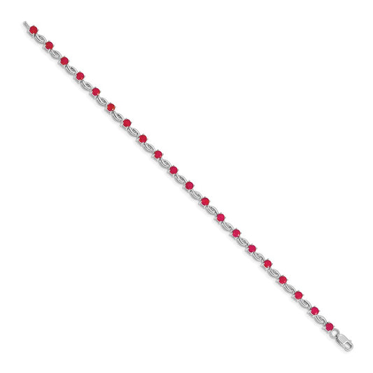 Buy Stylish 14K White Gold Ruby Bracelet | High-Quality Gemstone Jewelry