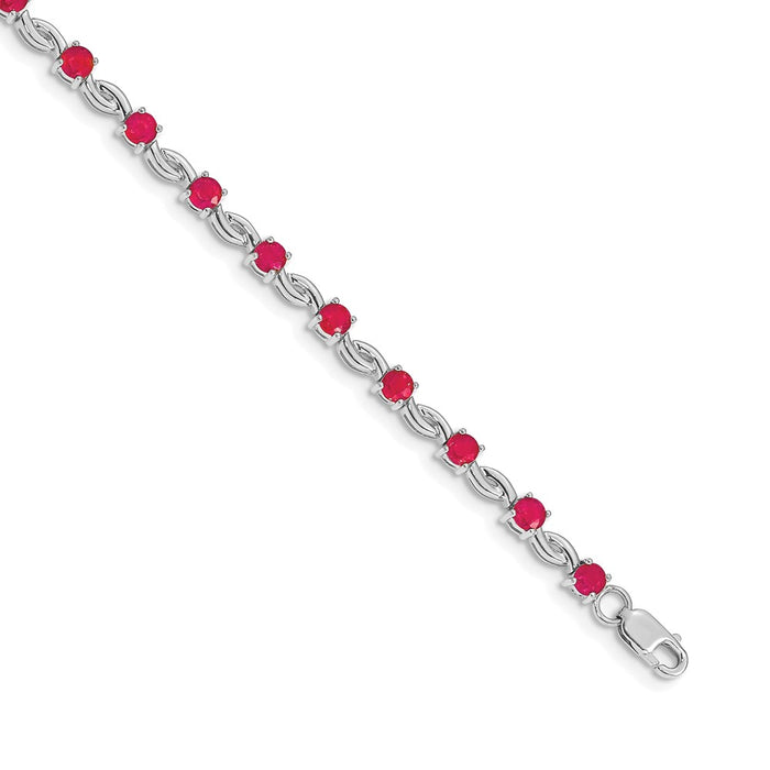 Buy Stylish 14K White Gold Ruby Bracelet | High-Quality Gemstone Jewelry-1