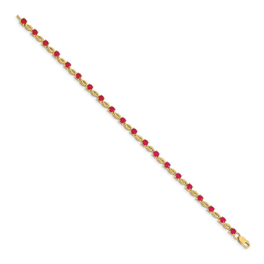 Shop Exclusive 14K Gold Oval Ruby Bracelet - Stylish Luxury at Affordable Price