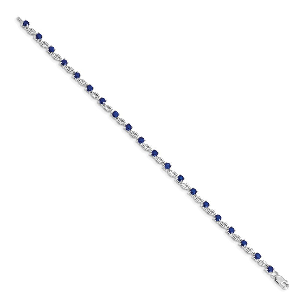 Exclusive 14K White Gold Sapphire Bracelet - Stylish Elegance at Discounted Price