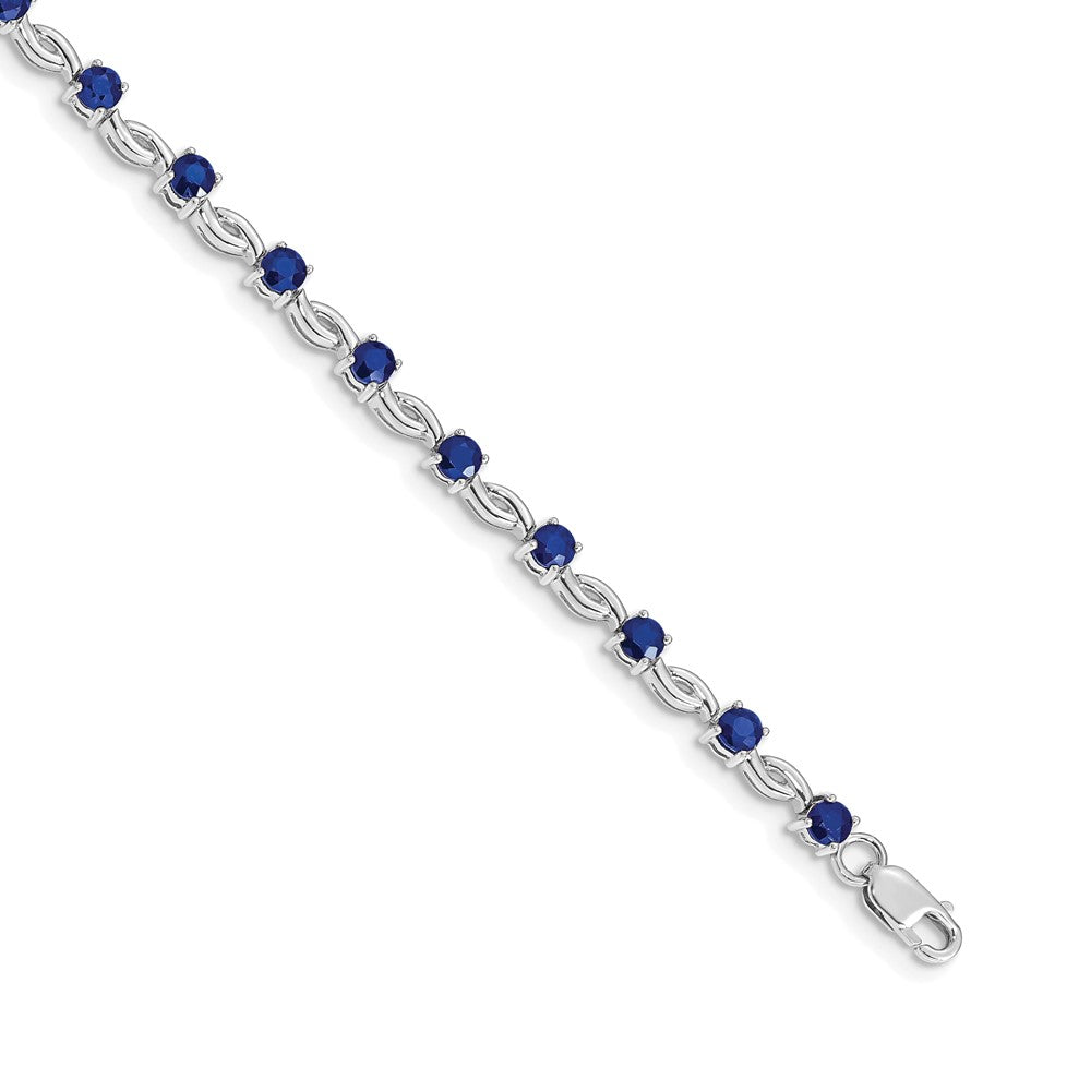 Exclusive 14K White Gold Sapphire Bracelet - Stylish Elegance at Discounted Price