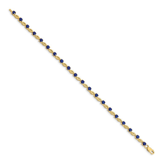 High-Quality 14K Gold Sapphire Bracelet - Stylish Luxury at Discounted Price