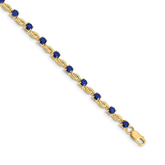 High-Quality 14K Gold Sapphire Bracelet - Stylish Luxury at Discounted Price