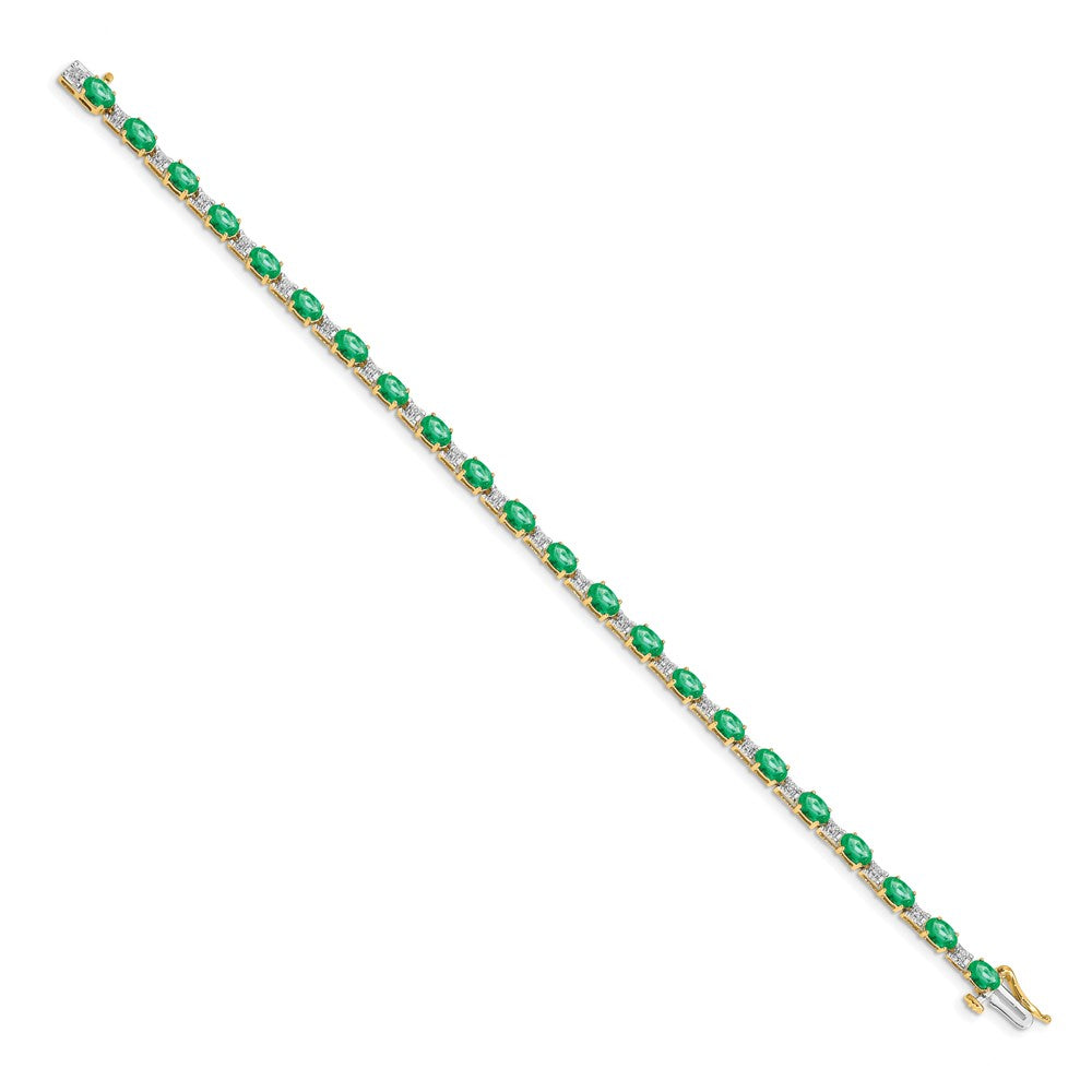 Exclusive 14K Gold Diamond & Emerald Bracelet - Stylish Luxury Jewelry