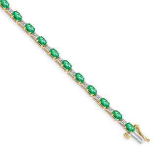Exclusive 14K Gold Diamond & Emerald Bracelet - Stylish Luxury Jewelry
