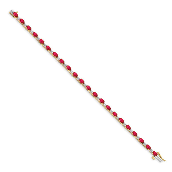 14K Gold Diamond & Ruby Bracelet - Style GR1-1016666