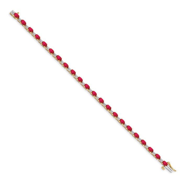 Buy Exclusive 14K Gold Diamond & Ruby Bracelet - Stylish Luxury at a Great Price!-2