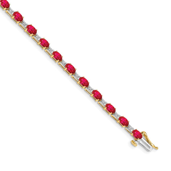 14K Gold Diamond & Ruby Bracelet - Style GR1-1016666