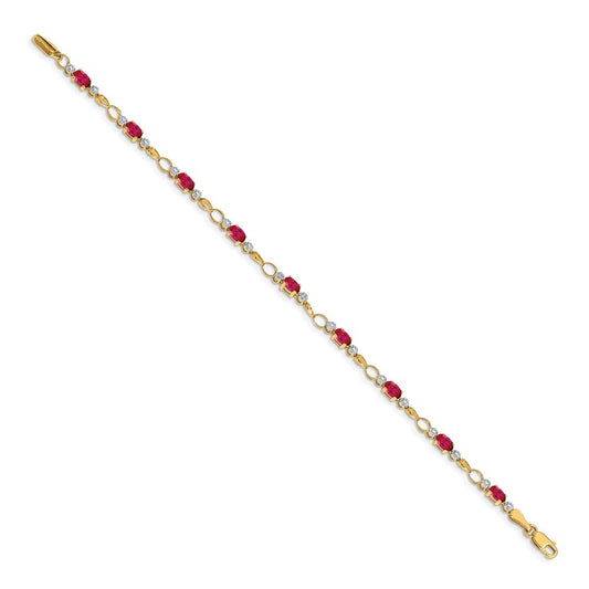 Shop Exclusive 14K Gold Open-Link Bracelet with Diamonds & Rubies - Stylish Value