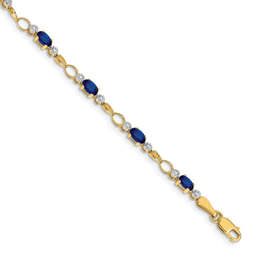 Shop Exclusive 14K Gold Open-Link Bracelet with Diamonds & Sapphires - Luxury Design