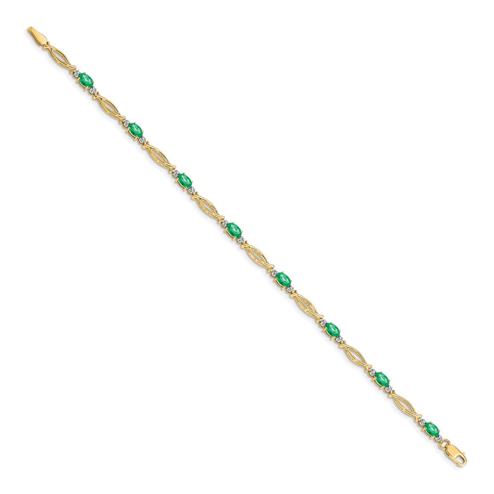 Buy Exclusive 14K Gold Diamond & Emerald Bracelet - Stylish Luxury Jewelry