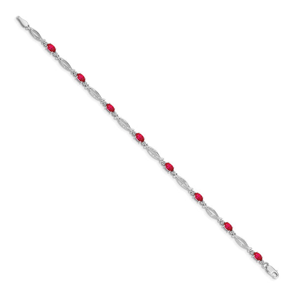 14K White Gold Ruby & Diamond Bracelet - Style GR1-1016682
