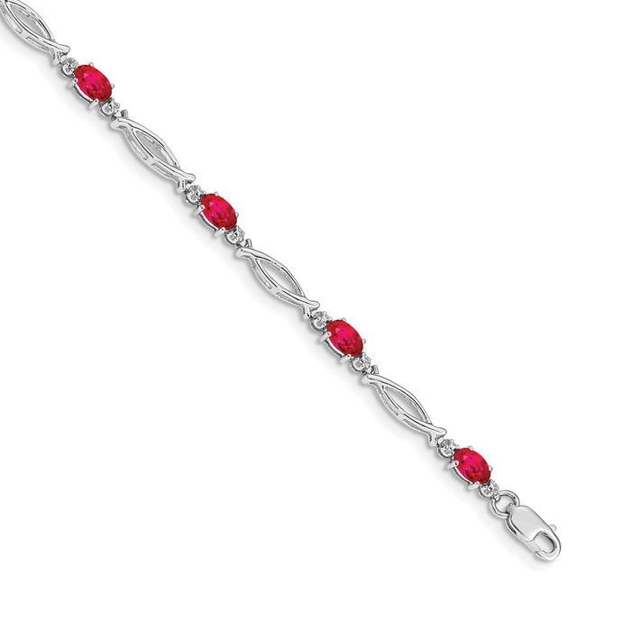 Buy Exclusive 14K White Gold Ruby & Diamond Bracelet - Stylish & Affordable-1
