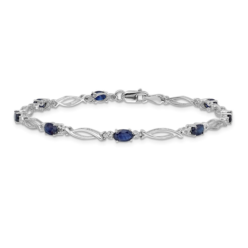 High-Quality 14K White Gold Sapphire & Diamond Bracelet | Stylish Value Deal