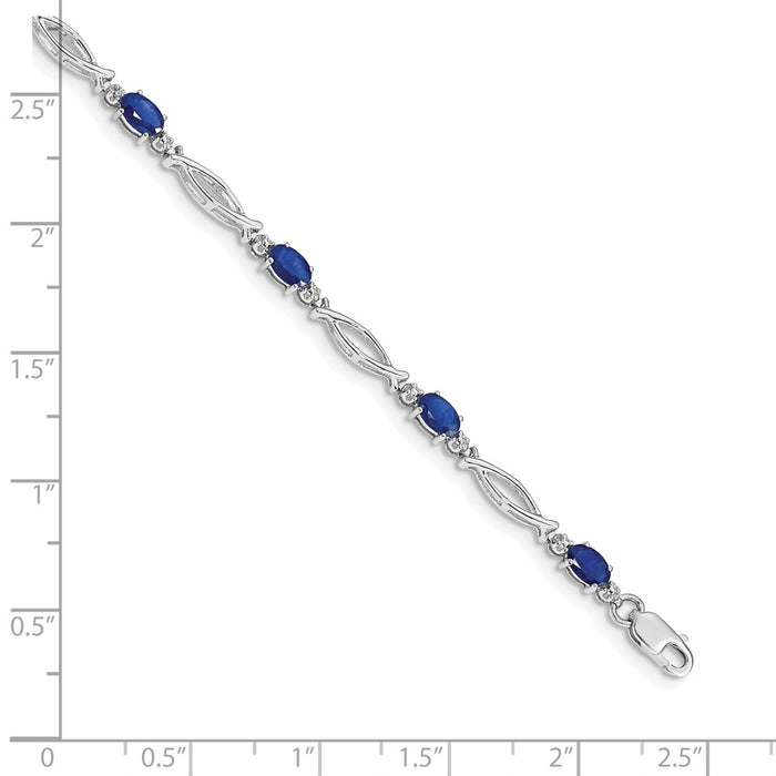 High-Quality 14K White Gold Sapphire & Diamond Bracelet | Stylish Value Deal-4