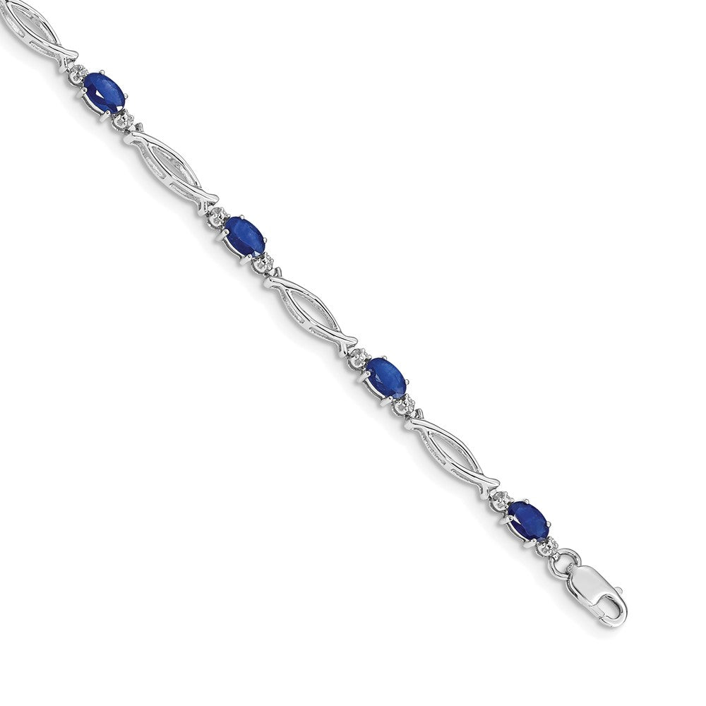High-Quality 14K White Gold Sapphire & Diamond Bracelet | Stylish Value Deal