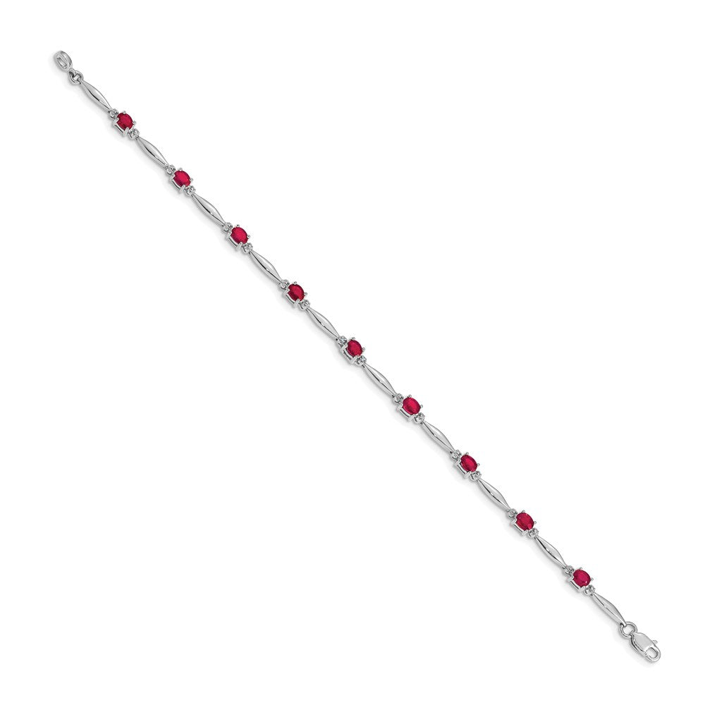 Buy Exclusive 14K White Gold Ruby & Diamond Bracelet - Stylish Luxury Design