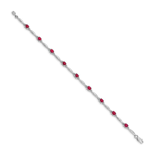 Buy Exclusive 14K White Gold Ruby & Diamond Bracelet - Stylish Luxury Design