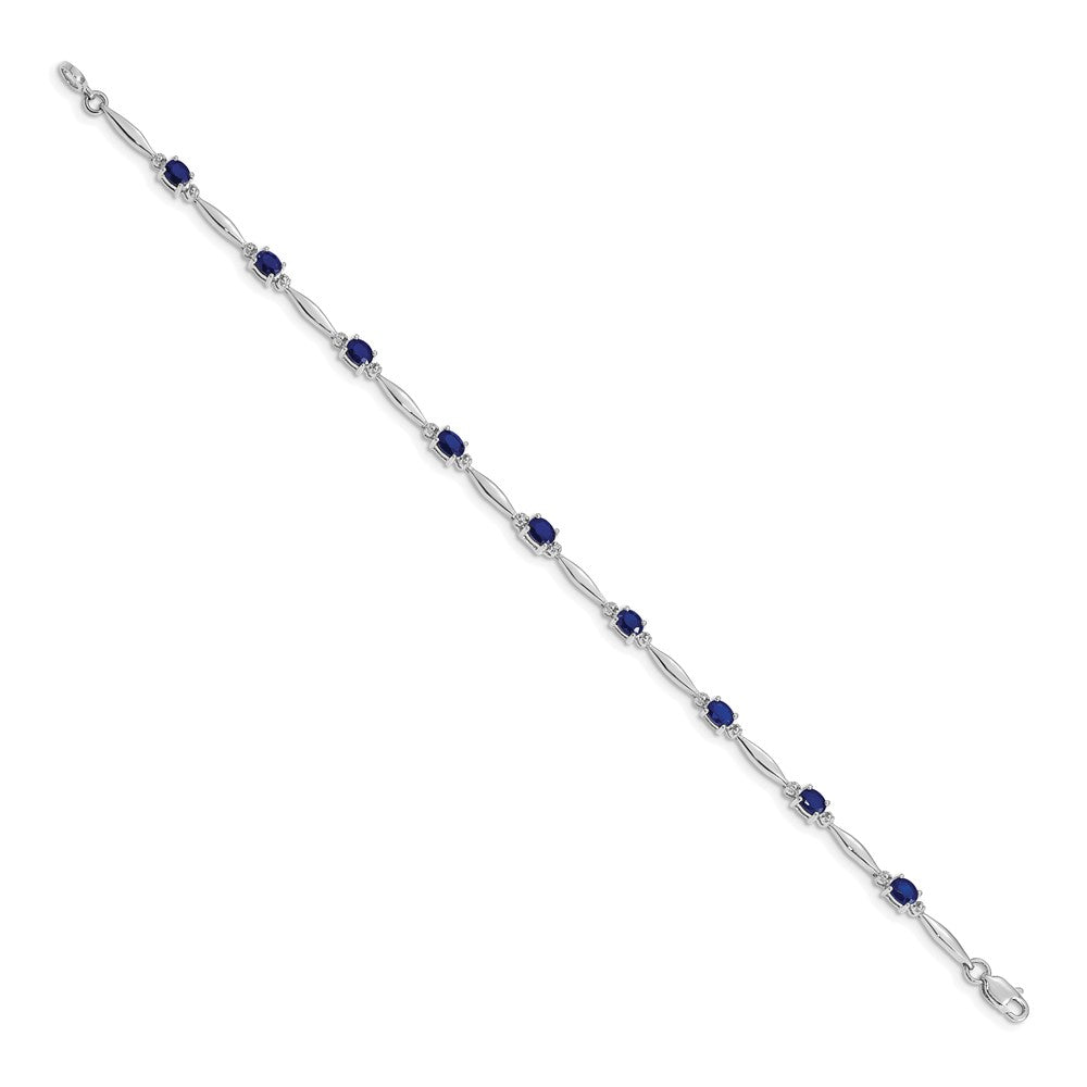 Exclusive 14K White Gold Bracelet with Diamonds & Sapphires - Stylish Value!