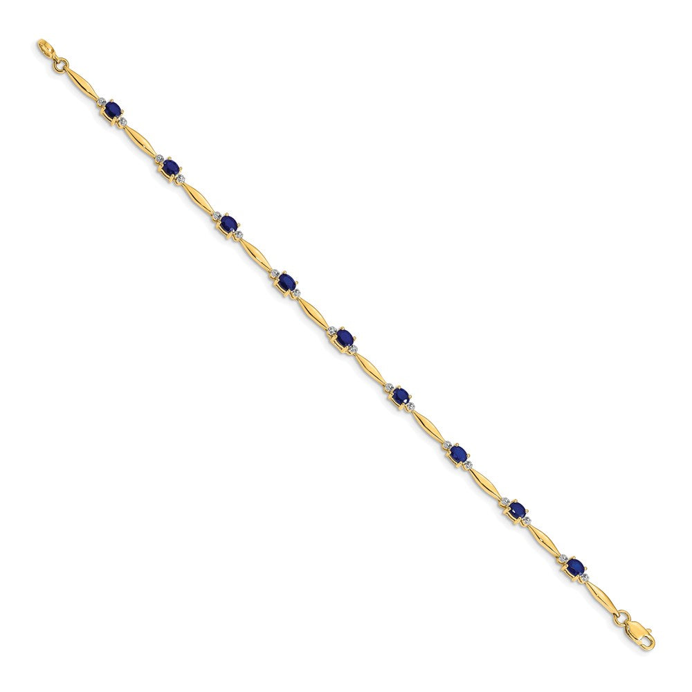 Buy Exclusive 14K Gold Bracelet with Oval Sapphire & Diamond Accents - Stylish Value