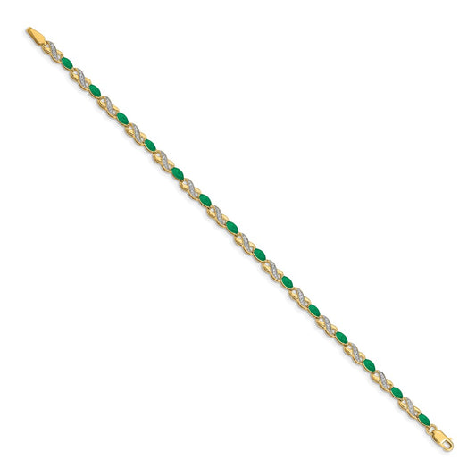 Shop Exclusive 14K Gold Diamond & Emerald Infinity Bracelet - Stylish Luxury Value