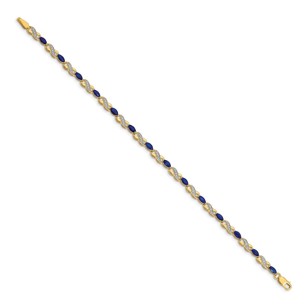 Shop Exclusive 14K Gold Infinity Bracelet with Diamonds & Sapphires - Luxury Style