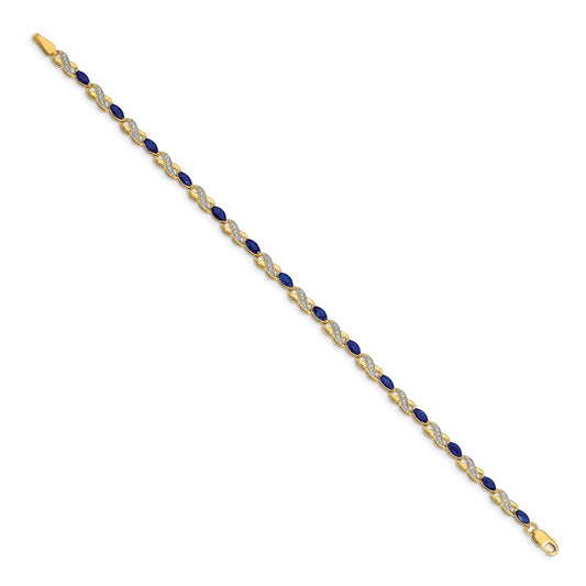Shop Exclusive 14K Gold Infinity Bracelet with Diamonds & Sapphires - Luxury Style