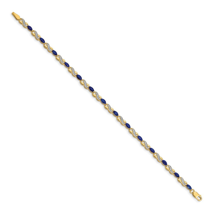 Shop Exclusive 14K Gold Infinity Bracelet with Diamonds & Sapphires - Luxury Style-2