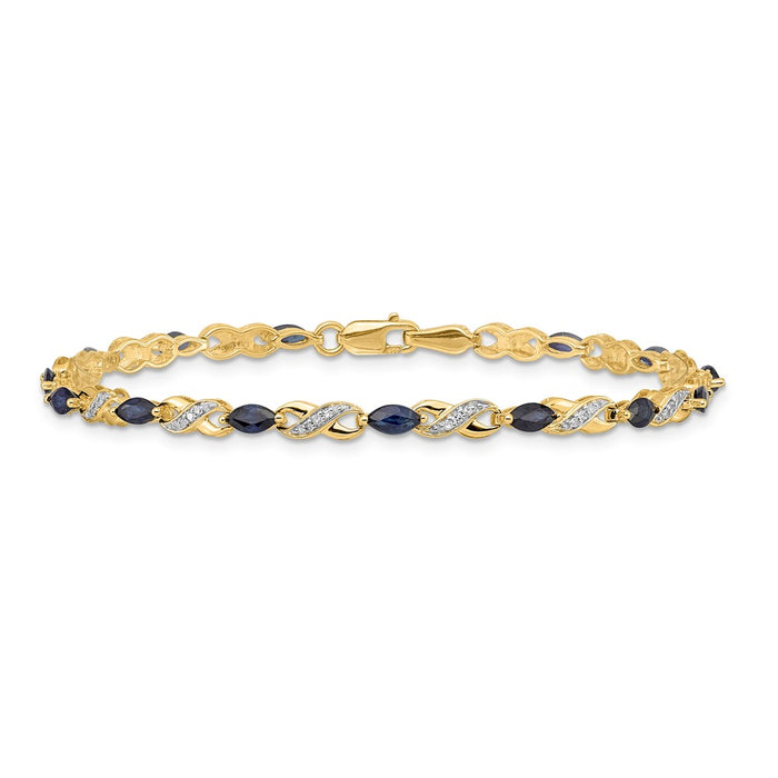 Shop Exclusive 14K Gold Infinity Bracelet with Diamonds & Sapphires - Luxury Style-3