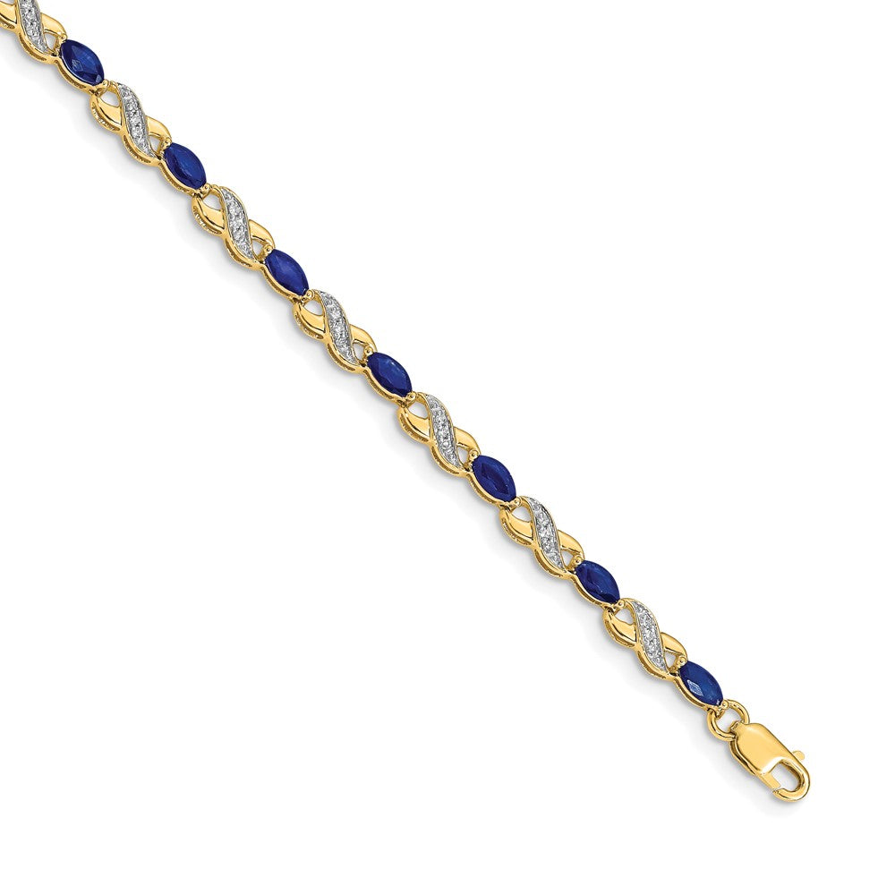 Shop Exclusive 14K Gold Infinity Bracelet with Diamonds & Sapphires - Luxury Style