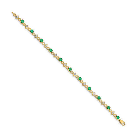 Exclusive 14K Gold Diamond & Emerald Bracelet - Stylish Luxury Value!
