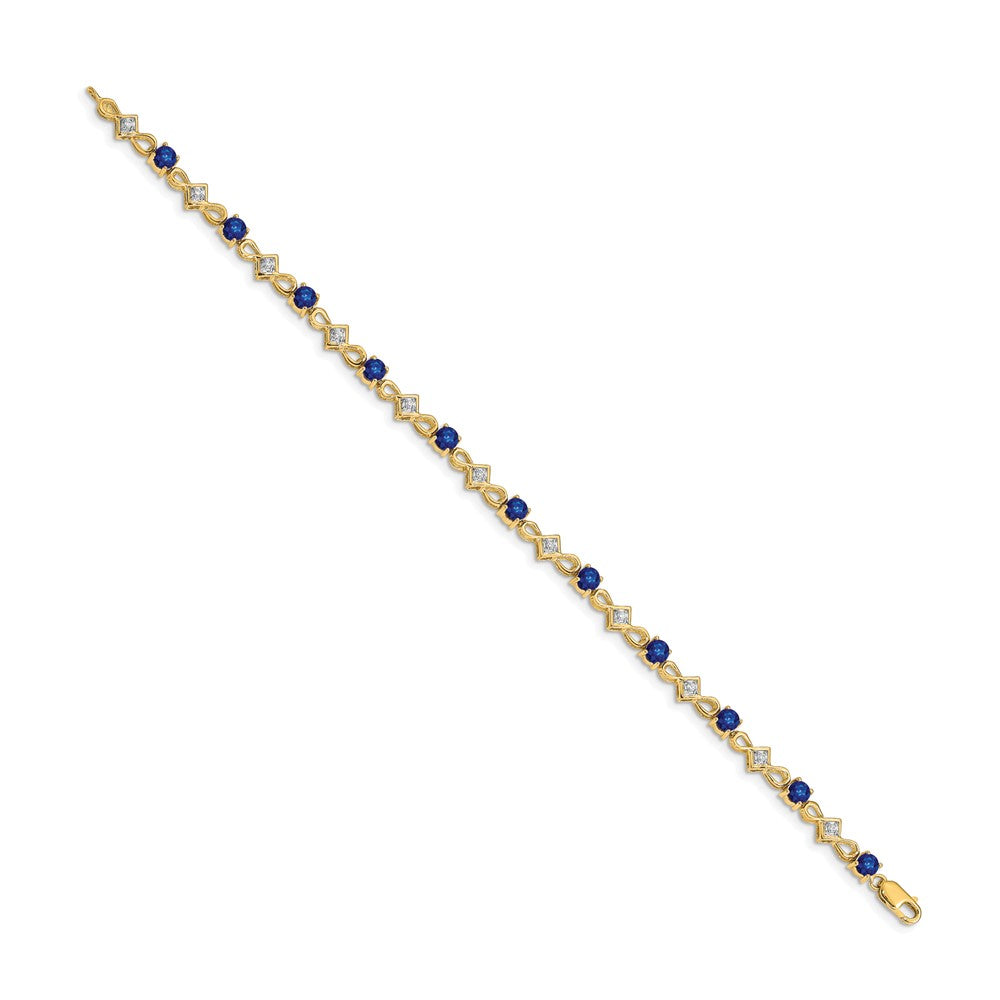 Shop Stylish 14K Gold Diamond & Sapphire Bracelet - 7.5" Length, Affordable Luxury