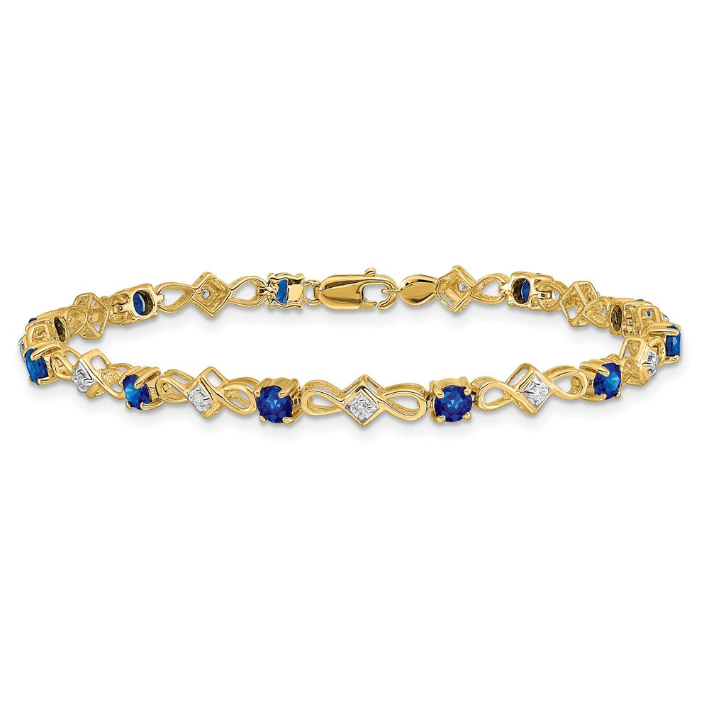 Shop Stylish 14K Gold Diamond & Sapphire Bracelet - 7.5" Length, Affordable Luxury