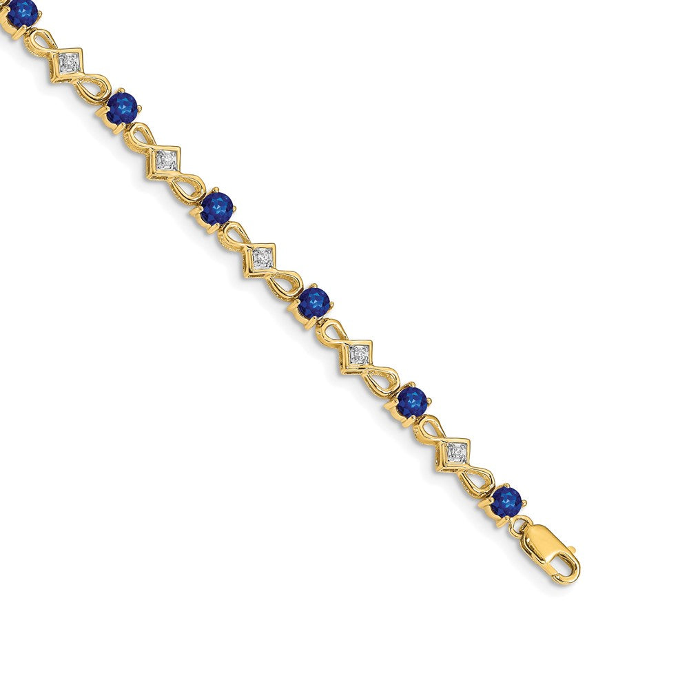 Shop Stylish 14K Gold Diamond & Sapphire Bracelet - 7.5" Length, Affordable Luxury